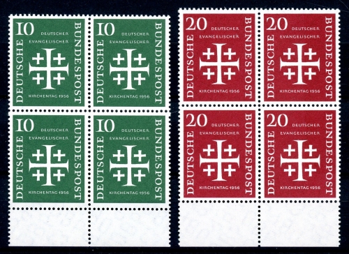 Bund 4er Blöcke 235-236 Unterrand postfrisch #JS167
