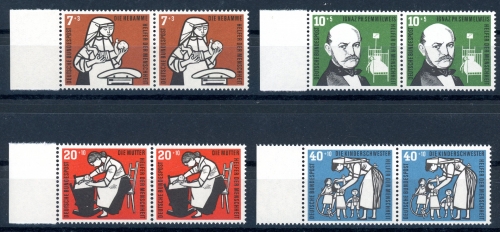 Bund waag. Paare 243-246 Bogenrand links postfrisch #JS170