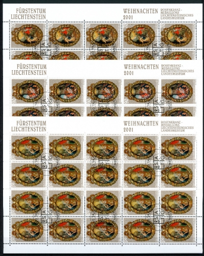 Liechtenstein Kleinbogen 1275-1277 Weihnachten Ersttagssonderstempel #JG507