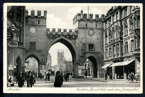 AK München Karlstor mit Justizpalast 1931 gebraucht #JS184