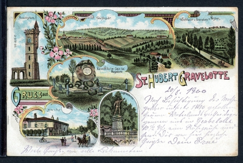 AK St. Hubert Gravelotte Kaiser Wilhelm Stein, Jägerdenkmal 1900 gebraucht #JS199
