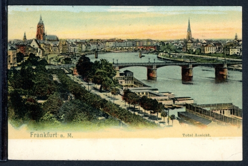 AK Frankfurt/ Main Stadtansicht über den Main, coloriert 1905 gebraucht #JS406