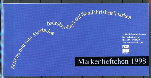 Bund Diakonie Markenheftchen 1998 mit 2015 postfrisch Vögel #IX361