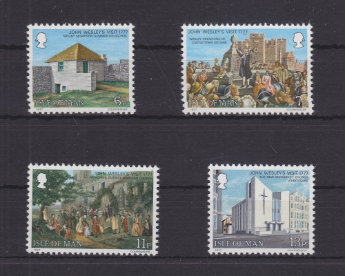 GB Isle of Man 101-104 postfrisch 200. Jahrestag Besuch John Wesley #GE314