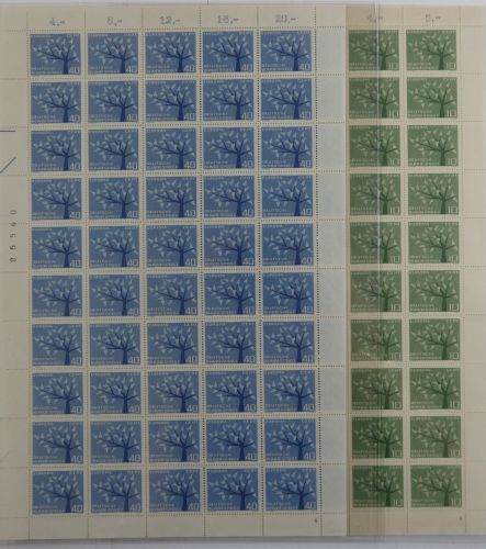 BRD Bund 383-384 Bogen postfrisch FN 4 #DFX88