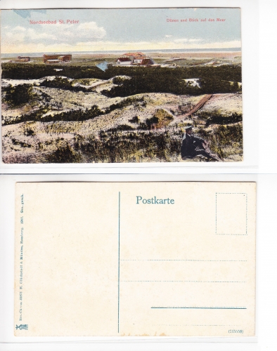 AK St. Peter St. Peter, Dünen und Blick auf das Meer gebraucht #PA007