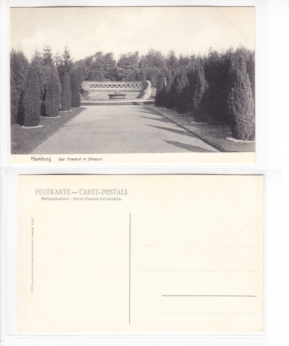 AK Hamburg Friedhof in Ohlsdorf, UPU monochrom ungebraucht #PA010