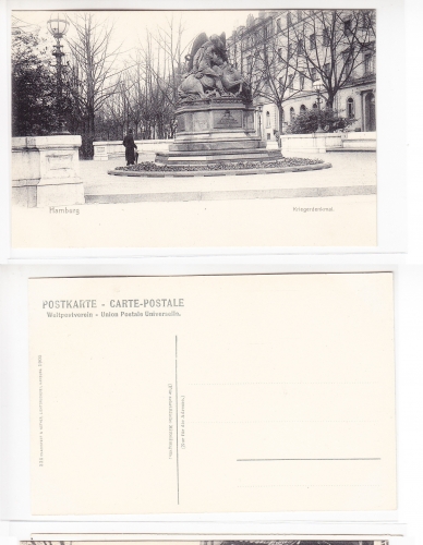 AK Hamburg Kriegerdenkmal 1905, UPU monochrom ungebraucht #PA016