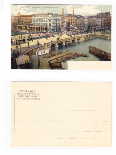 AK Hamburg Jungfernstieg und Reesendammbrücke ungebraucht #PA057
