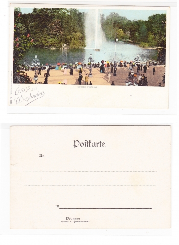 AK Wiesbaden Große Fontaine Kursaalweiher ungebraucht #PA136