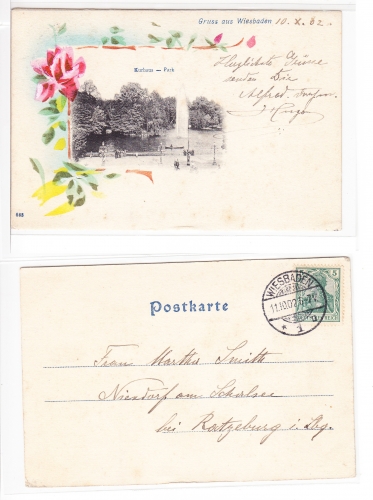 AK Wiesbaden Kurhaus Park Fotografie 1902 gebraucht #PA178