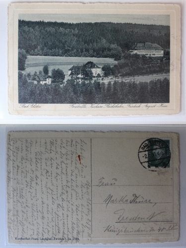 AK Bad Elster Forstvilla Kurheim Reichsbahn 1930 gebraucht #PA227