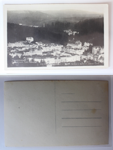 AK Marienbad Blick vom Cafe Rübezahl 1928 ungebraucht #PA234