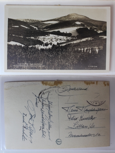 AK Riesengebirge Harrachsdorf Böhmen Fotografie 1929 gebraucht #PA236
