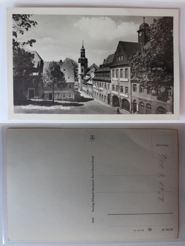 AK Wolkenstein Erzgebirge Markt Fotografie 1955 ungebraucht #PA268