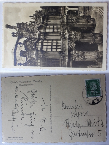 AK Dresden Zwingerpavillon 1927 ungebraucht #PA356