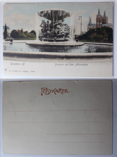 AK Dresden Brunnen auf dem Albertplatz 1904 ungebraucht #PA364