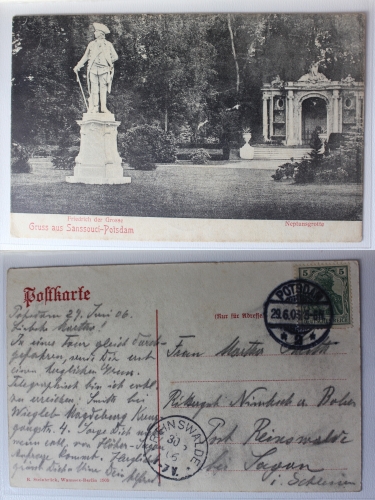 AK Potsdam Sanssouci Neptunsgrotte 1906 Fotografie gebraucht #PA373