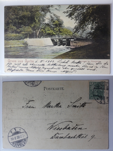 AK Berlin Gruss aus Schleusse im Tiergarten 1902 gebraucht #PA375