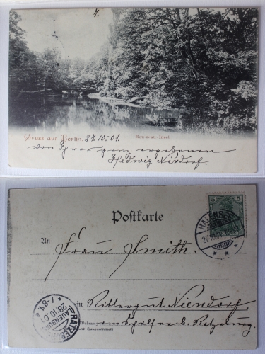 AK Berlin Gruss aus Rousseau Insel 1901 gebraucht #PA380