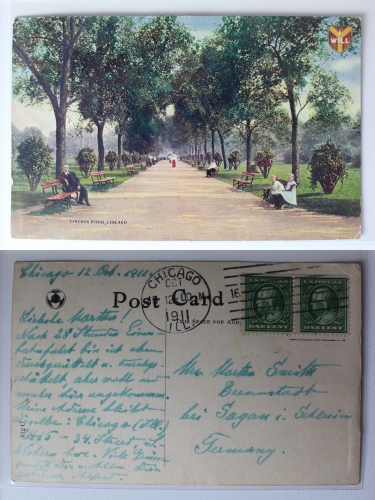 AK Chicago Illinois Lincoln Park 1911 gebraucht #PA414