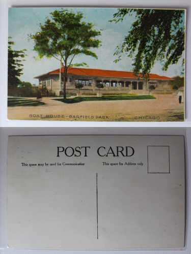 AK Chicago Illinois Boat House Garfield Park ungebraucht #PA418