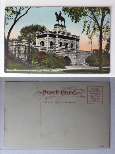 AK Chicago Illinois Great Monument Lincoln Park ungebraucht #PA440