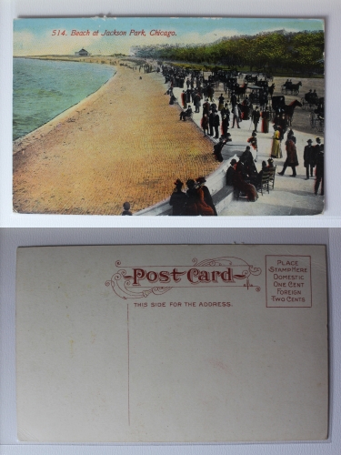 AK Chicago Illinois Beach at Jackson Park ungebraucht #PA441