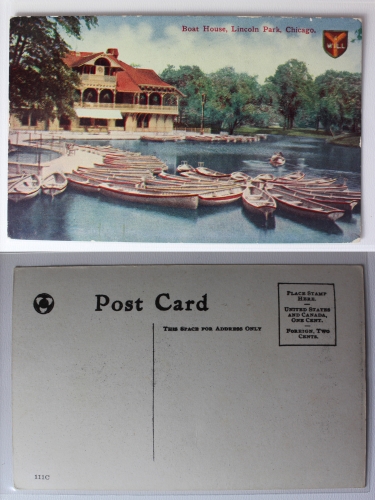 AK Chicago Illinois Boat House Lincoln Park ungebraucht #PA448