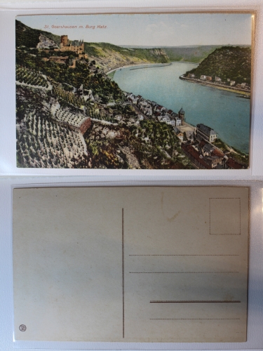 AK St. Goarshausen mit Burg Katz Rhein ungebraucht #PA499