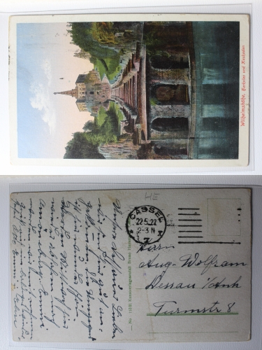 AK Wilhelmshöhe Herkules und Kaskaden 1922 gebraucht #PA515