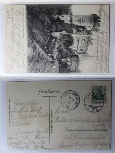 AK Kassel Wilhelmshöhe Löwenburg 1906 gebraucht #PA520