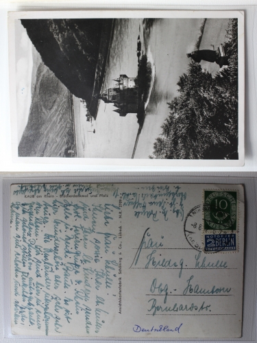 AK Kaub am Rhein Brückendenkmal und Pfalz gebraucht #PA541
