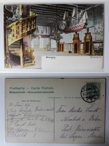AK Bremen Rathaushalle 1907 gebraucht #PA545