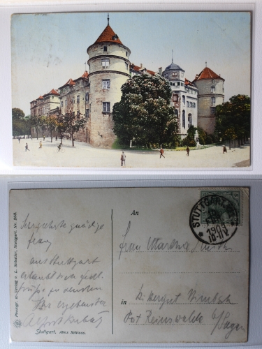 AK Stuttgart Altes Schloss 1909 gebraucht #PA554