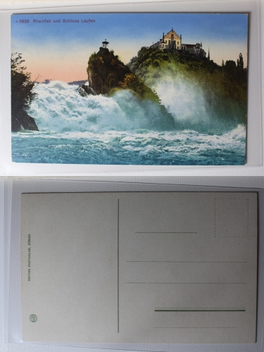 AK Rheinfall und Schloss Laufen ungebraucht #PA570