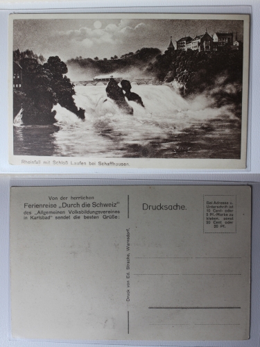 AK Rheinfall und Schloss Laufen bei Schaffhausen ungebraucht #PA578