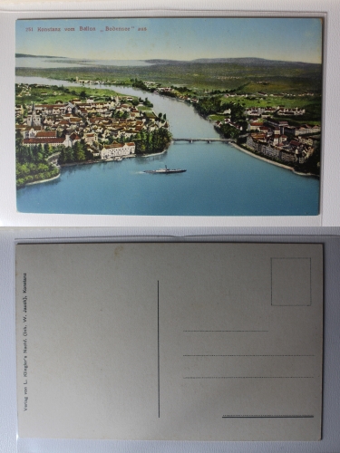 AK Konstanz vom Ballon Bodensee aus ungebraucht #PA593