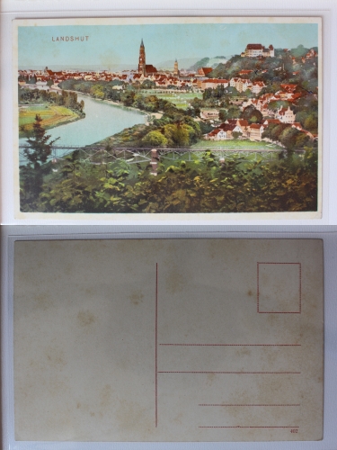 AK Landshut Ort und Burg Trausnitz ungebraucht #PA640