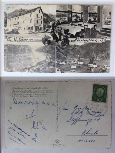 AK St. Goar Gasthaus Loreleyblick, Zeltplatz 1960 gebraucht #PA644