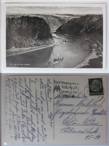 AK Loreley Das Tal der Loreley 1941 gebraucht #PA647