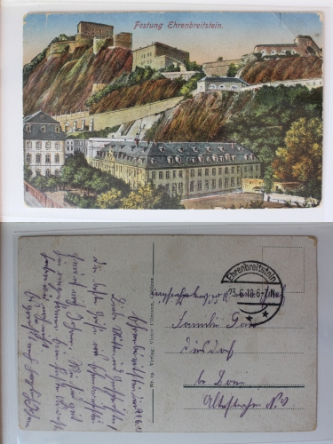 AK Ehrenbreitstein Festung Ehrenbreitstein 1918 gebraucht #PA649