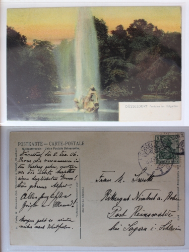 AK Düsseldorf Fontaine im Hofgarten 1906 gebraucht #PA677