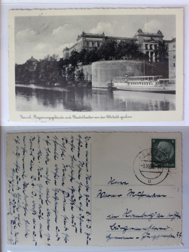 AK Kassel Regierungsgebäude mit Staatstheater 1938 gebraucht #PA688