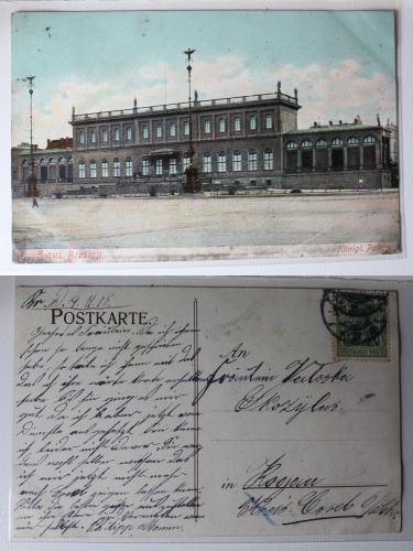 AK Breslau Niederschlesien Königlicher Palast Palais gebraucht #PC063