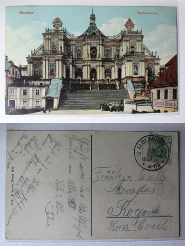 AK Albendorf Oberschlesien Wambierzyce Wallfahrtskirche 1911 gebraucht #PC067