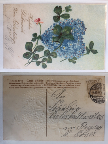 AK Geburtstag Stempel Cosel Oberschlesien 1911 gebraucht #PC115