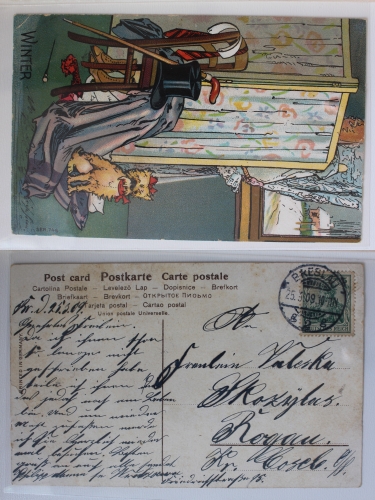 AK Winter Stempel 1909 gebraucht #PC129