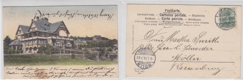 AK Essen Bootshaus Hügel Stempel Mölln 06.01.1904 gebraucht #PC269