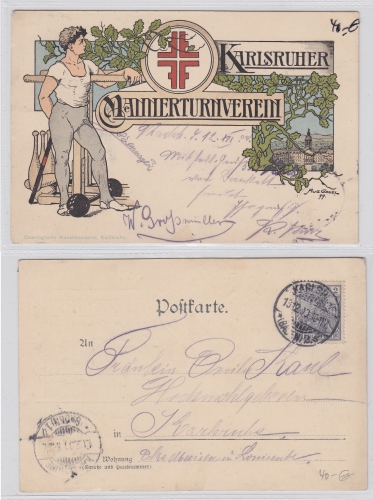 AK Karlsruhe Männerturnverein 13.12.1900 gebraucht #PC288